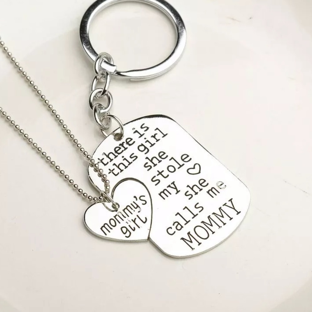 Mommy and daughter  Necklace & keychain set